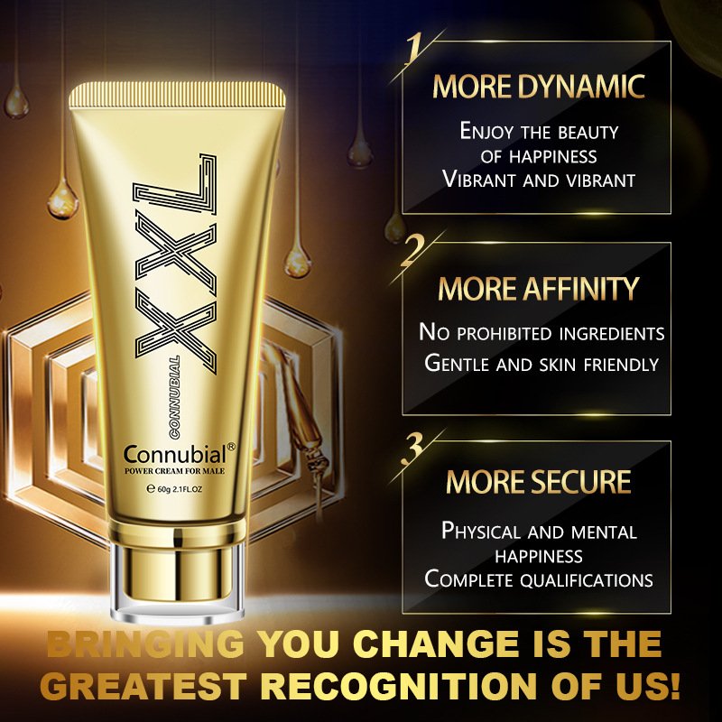 Connubial men's power cream product presentation