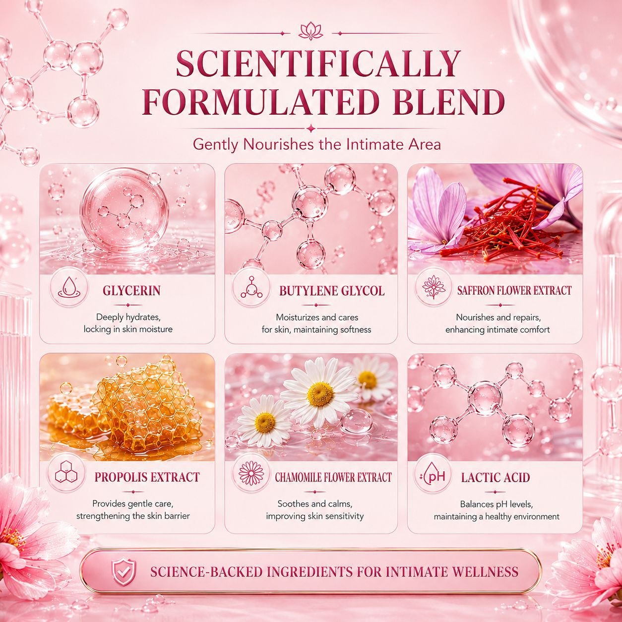 KORMESIC Prebiotic Feminine Gel ingredient highlights