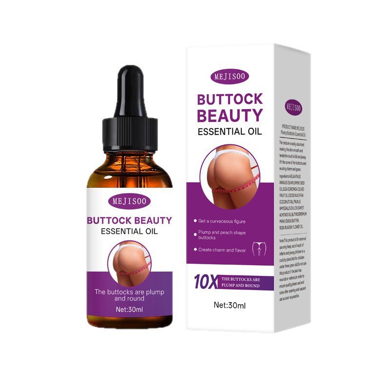 MEJISOO Buttock Beauty Essential Oil bottle and retail box