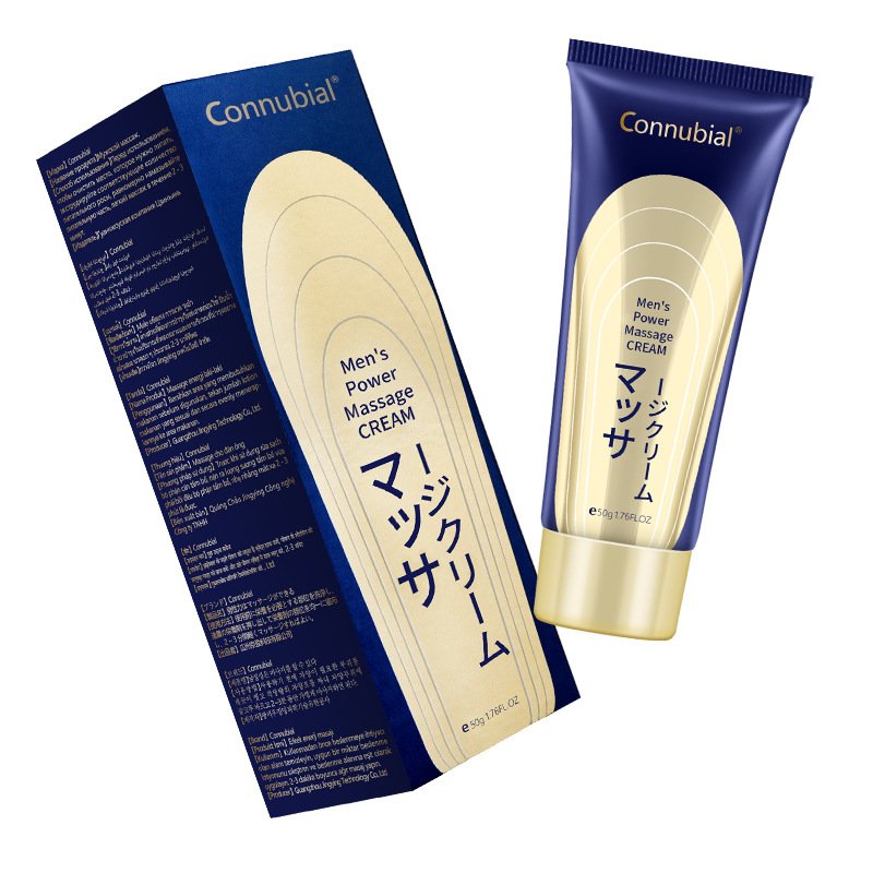 Connubial men's power massage cream and package