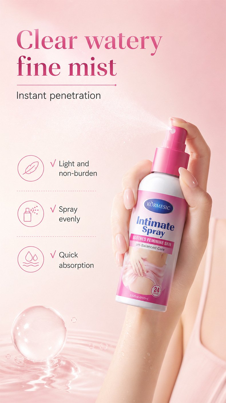 KORMESIC Intimate Spray fine mist demonstration