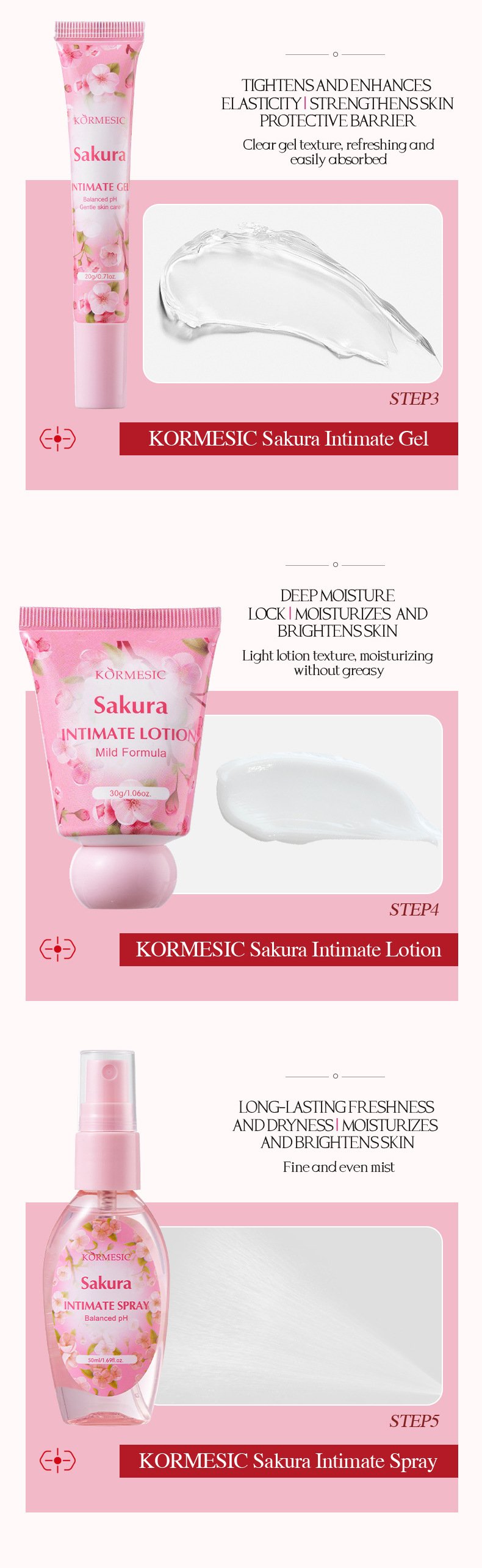 KORMESIC Sakura five-step texture and routine guide