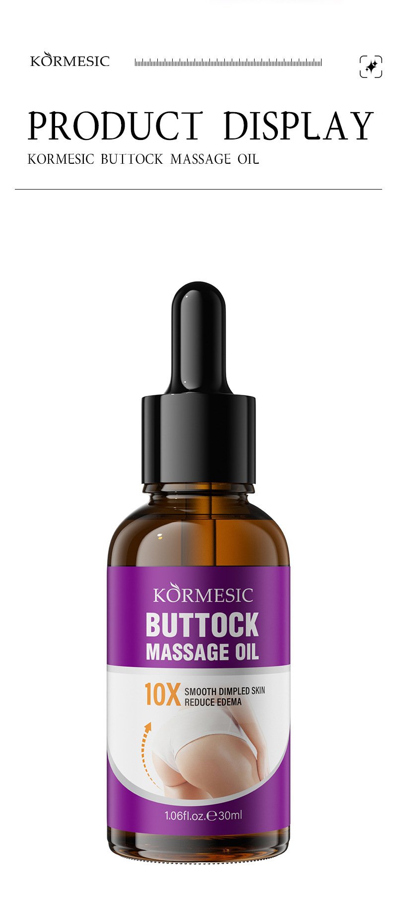 KORMESIC lightweight buttock massage oil