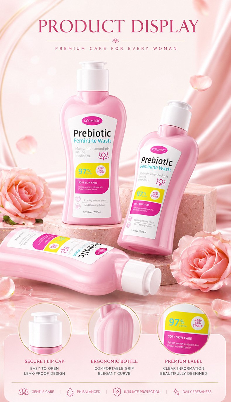 KORMESIC Prebiotic Feminine Wash bottle design