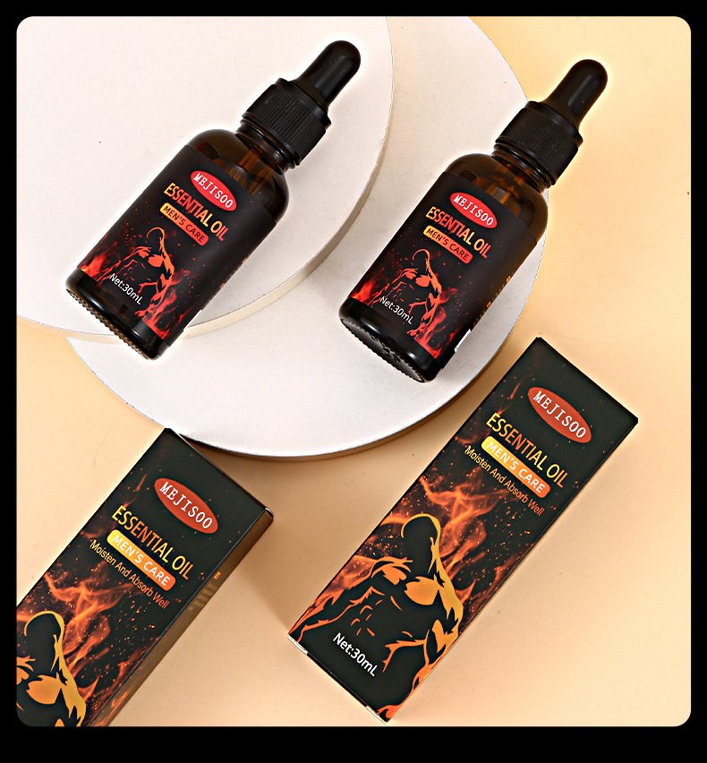 MEJISOO Men's Care Essential Oil bottles and packaging