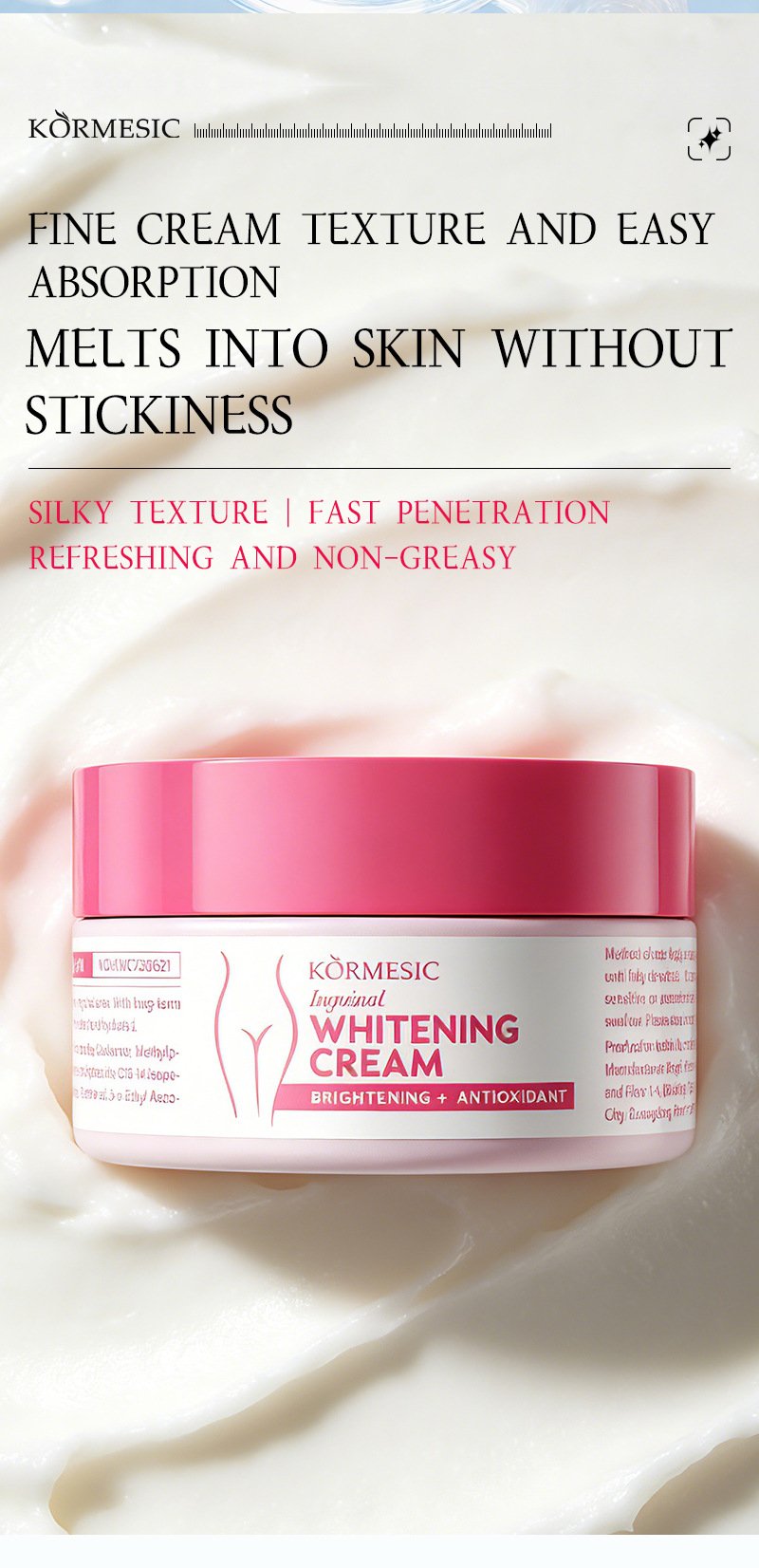 KORMESIC cream texture and product display