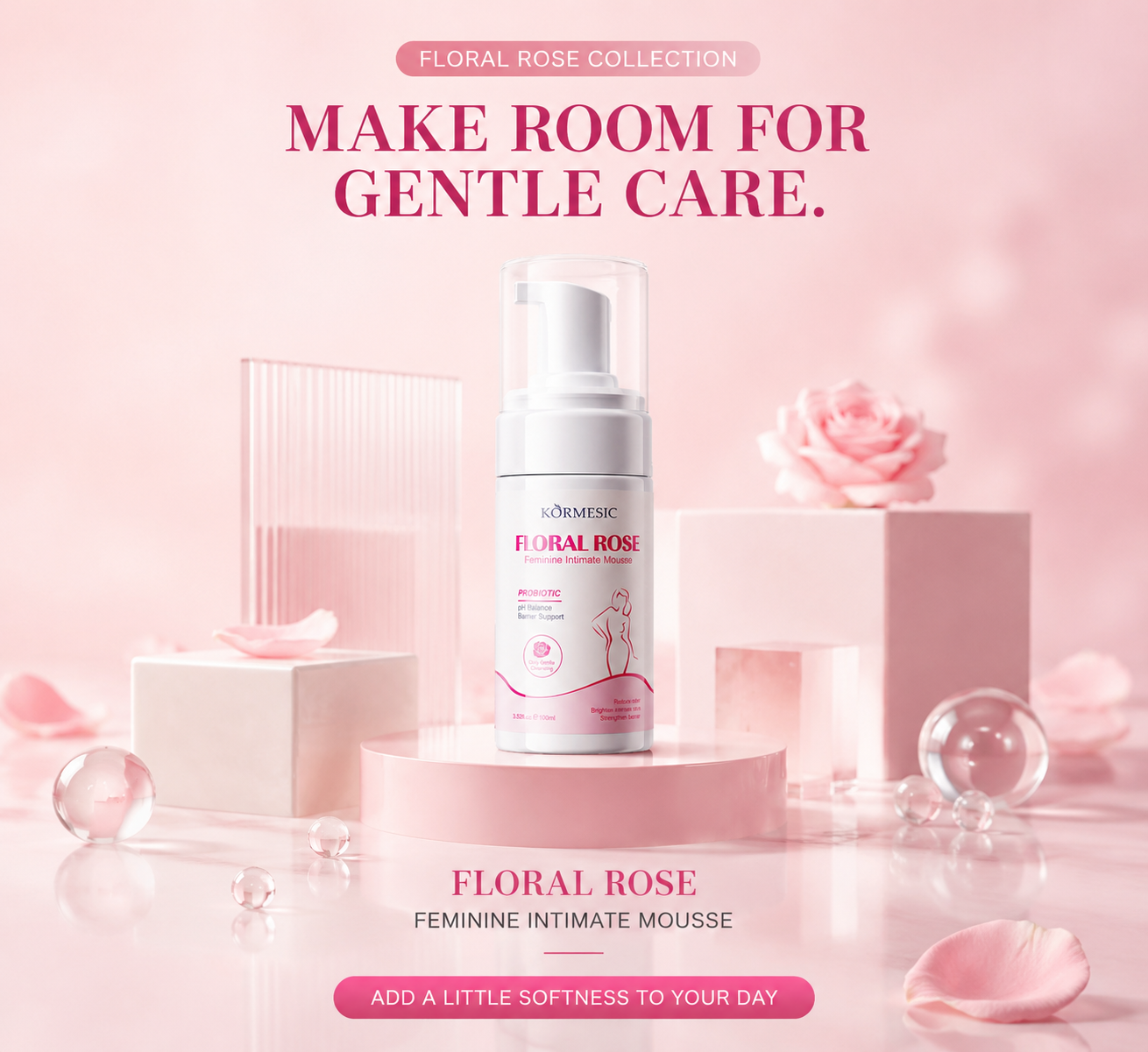 KORMESIC Floral Rose Feminine Intimate Mousse